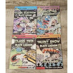 Lot of 4 1-4 Black Lagoon Adventures Chapter Books Mike Thaler Scholastic Pbk